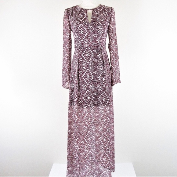 Altar’d State Boho Festival Long Sleeve Maxi Dress - Picture 1 of 8